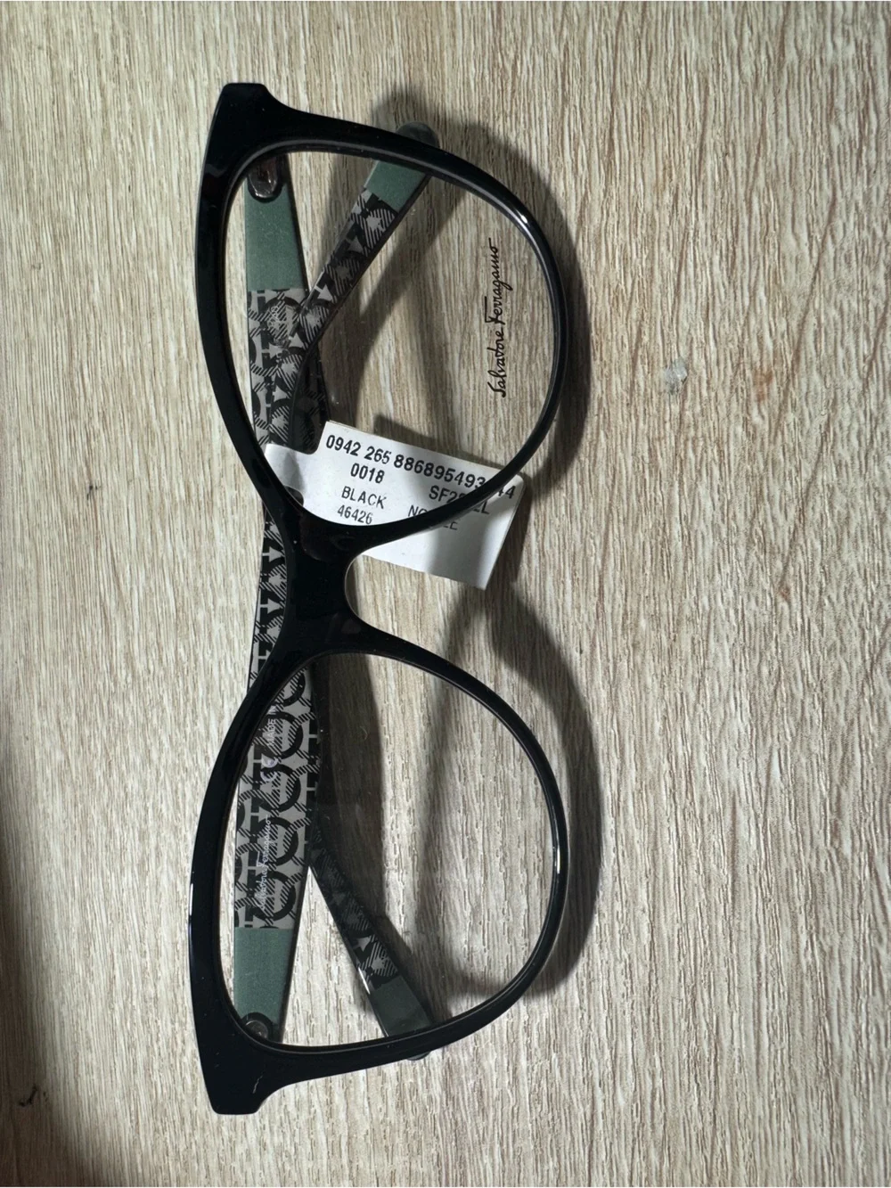 Salvatore Ferragamo Black Women’s Patterned Temple Eyeglass Frames